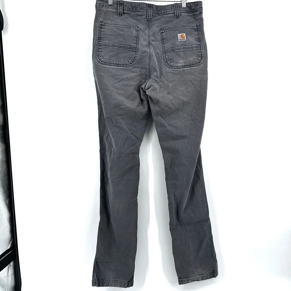 Carhartt Faded Grey Work Pants 34x36 Distressed Repair Grunge Workwear Carpenter
